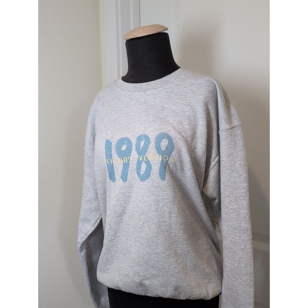 Taylor's Version 1989 Heather Gray Crewneck Sweatshirt with Blue Tour Tracklist